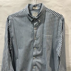 J.Crew Secret Wash Blue White Button Down Shirt Classic Fit L